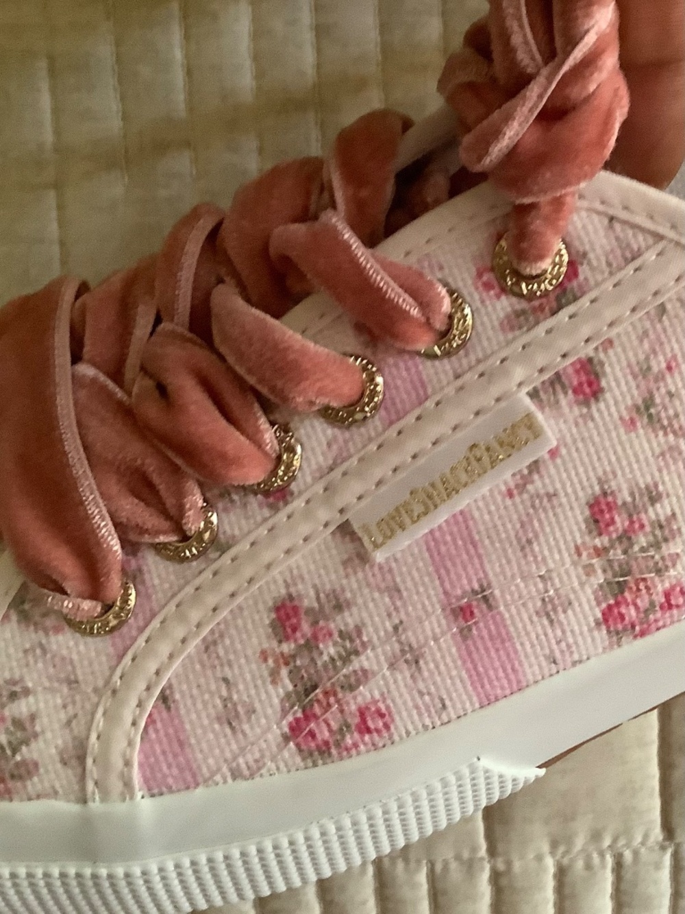 LoveShackFancy × Superga Classic Sneaker Pink floral SZ 10 - Picture 7 of 15